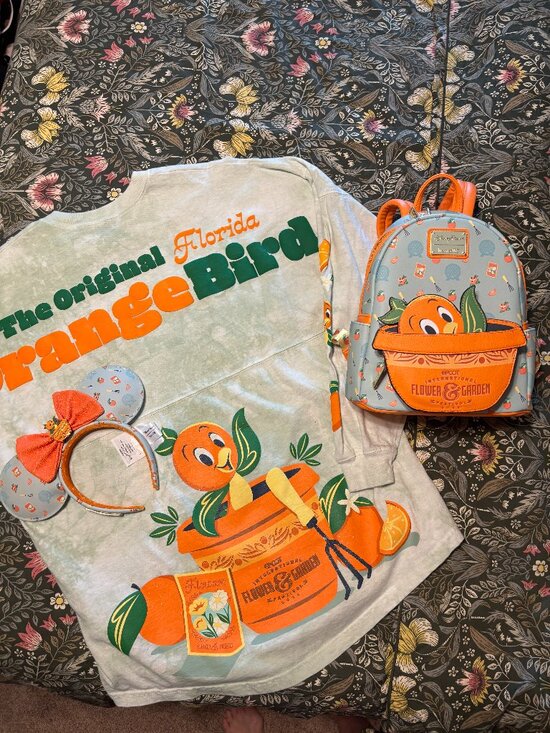 Loungefly Handbags - Disney Orange Bird Flower & Garden Loungefly Bundle Backpack Ears Spirit Jersey